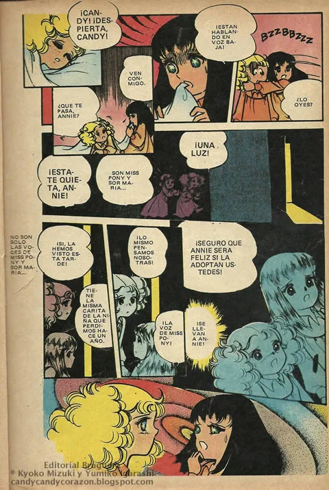 Página de Candy Candy de Bruguera con añadido de color (1984)
