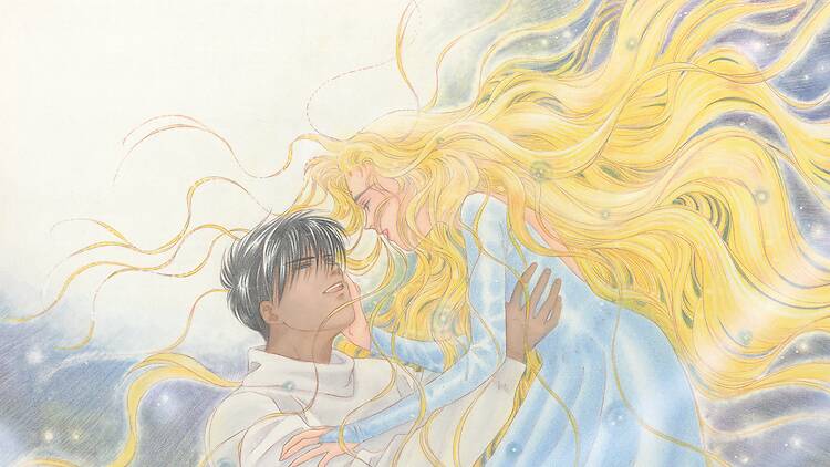 Ilustración de Saki Hiwatari con Alice y Rin de Please Save My Earth