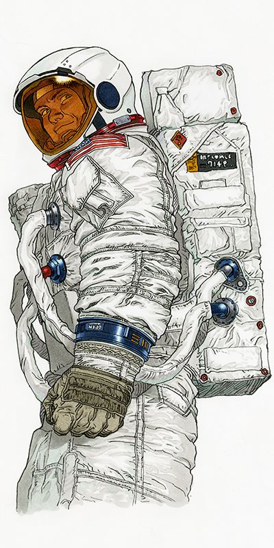 Astronauta ilustrado por Katsuhiro Ōtomo para la campaña G-SHOCK RANGEMAN