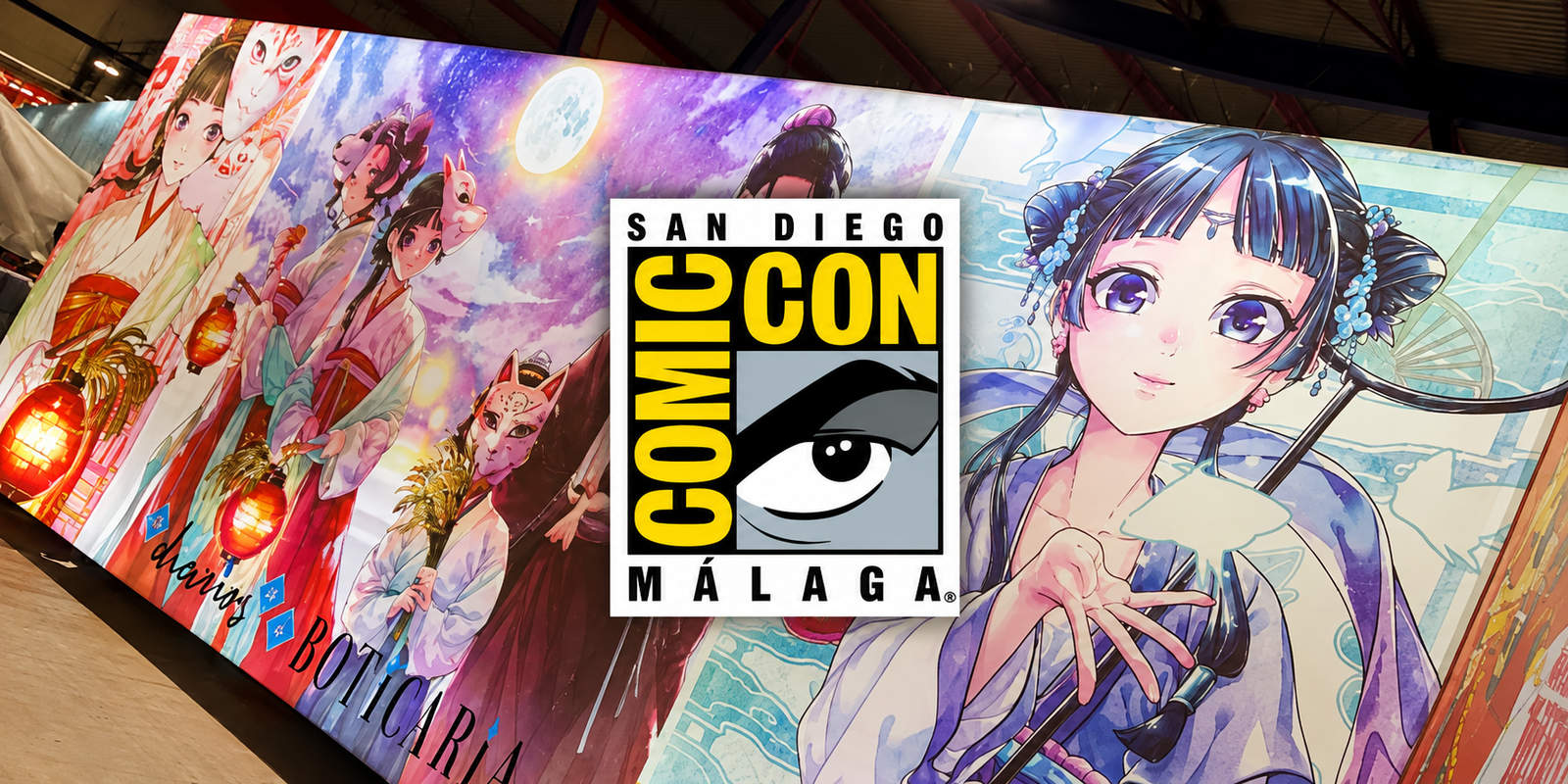 San Diego Comic-Con Málaga 2026 en FYCMA con mural de Los diarios de la boticaria de Devir Manga