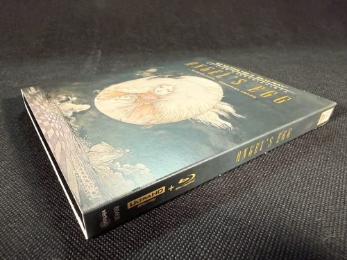 Detalle del acabado y el lomo de la funda de la edición coleccionista de Angel’s Egg en 4K UHD y Blu-ray.