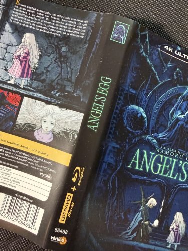 Impresión exterior y contraportada de la edición coleccionista UHD 4K de Angel’s Egg de Vértigo Films.